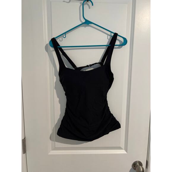 Athleta Square Neck Bra Cup Tankini Top – Size 34B/C – Black - Picture 1 of 6